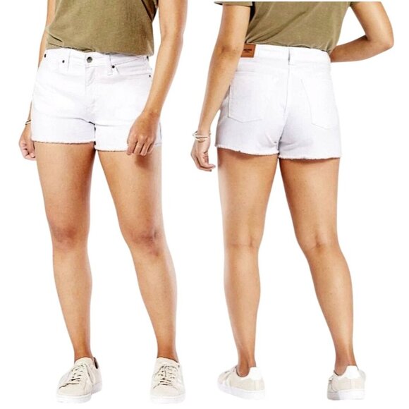 Denizen from Levi's Pants - DENIZEN From Levi's High Rise Denim Shorts White Women's Size 16 W33